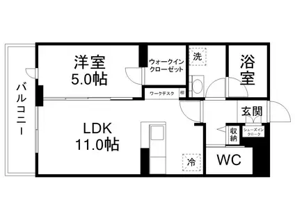 グラン・ドミール木町(1LDK/1階)の間取り写真