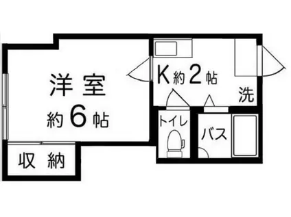 宮島荘(1K/1階)の間取り写真