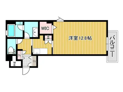 アネシス片野(1K/2階)の間取り写真