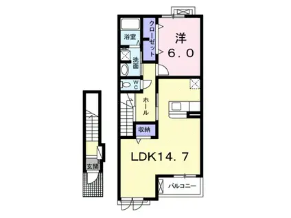 PONDII (1LDK/2階)の間取り写真