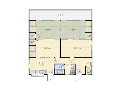 三和アパート(4DK/2階)の間取り写真