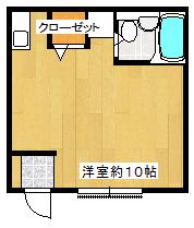 ワンルームマンションYOU(ワンルーム/1階)の間取り写真