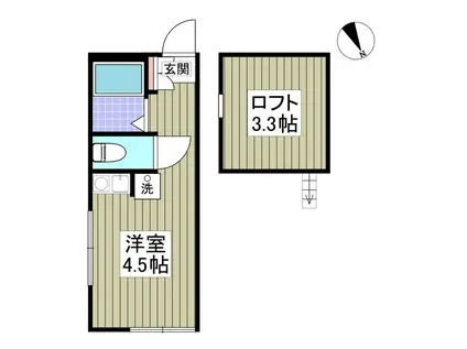 横浜ヒルズ(ワンルーム/2階)の間取り写真