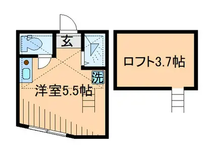 ユナイト日吉カッサーノ(ワンルーム/2階)の間取り写真