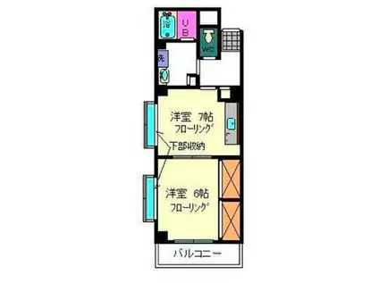 マンション・コイム5(1DK/5階)の間取り写真