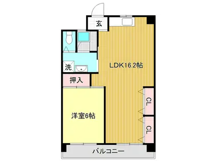 TREASURE HOUSE(1LDK/3階)の間取り写真