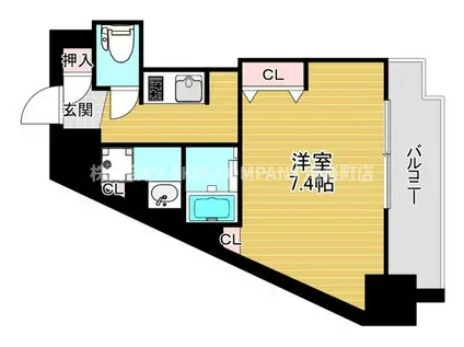 アクアプレイス梅田5(1K/7階)の間取り写真