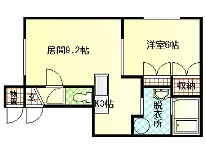 曙プレジデントII(1LDK/1階)の間取り写真
