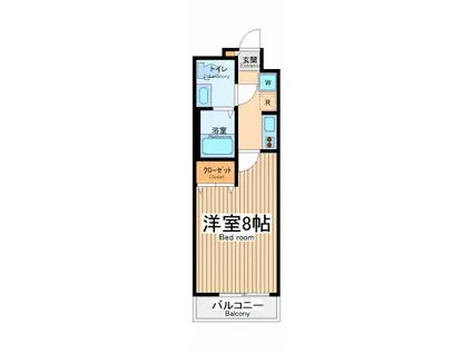 ボーノ相模大野スカイフラッツ(1K/17階)の間取り写真