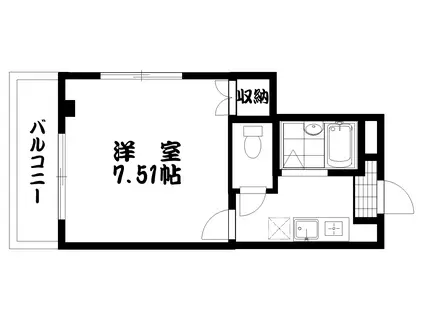 サンハイム松本(1K/2階)の間取り写真