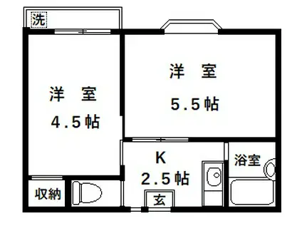 SGハイツI(2K/1階)の間取り写真