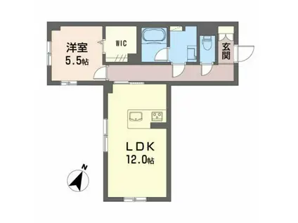 CASA GLORIA ENCANTO(1LDK/1階)の間取り写真