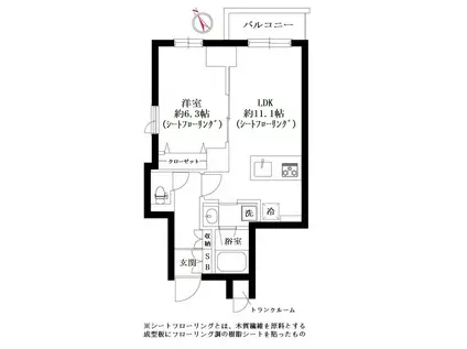 LA PERLA BUNKYO-KOISHIKAWA(1LDK/6階)の間取り写真
