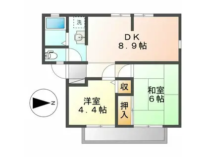 WING.N(2LDK/1階)の間取り写真