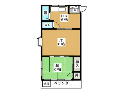 市橋コーポ(2DK/3階)の間取り写真