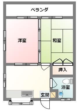 百々歳アパート(2DK/2階)の間取り写真