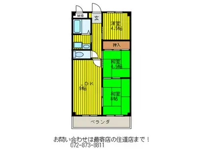 アメニティK・S(3LDK/7階)の間取り写真