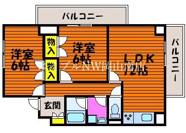 アリベ国富II(2LDK/5階)の間取り写真