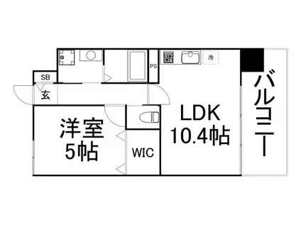 マンションはりげん(1LDK/5階)の間取り写真
