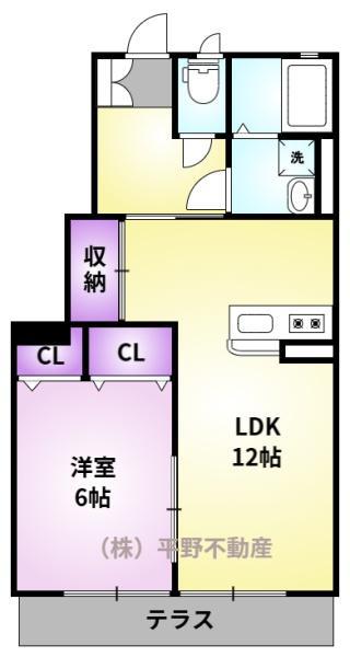 ハピネスさくら(1LDK/1階)の間取り写真