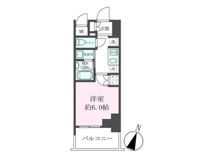 クレストコート靭公園 THE CLASS(1K/9階)の間取り写真