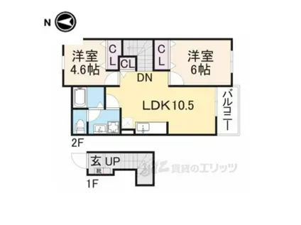 メゾン・フォレストA棟(2LDK/2階)の間取り写真