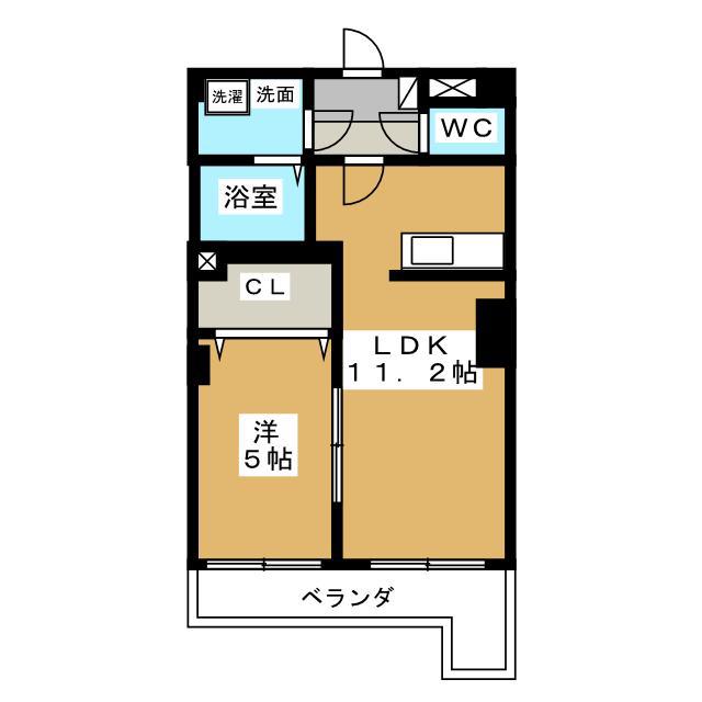 M・S.PALAZZO(1LDK/2階)の間取り写真