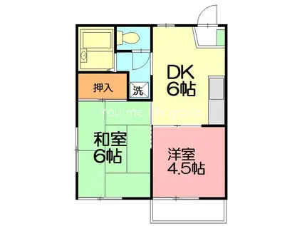 サンホーム辻堂東海岸(2DK/2階)の間取り写真