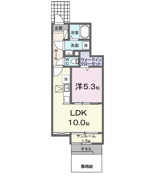 メゾン グランツ(1LDK/1階)の間取り写真