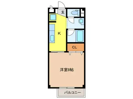 SURPLUSタカハシ A(1K/1階)の間取り写真
