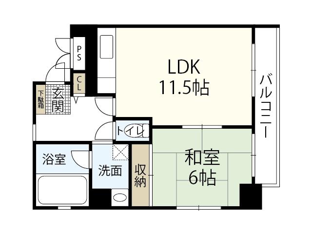 グレイスKIMURA(1LDK/6階)の間取り写真