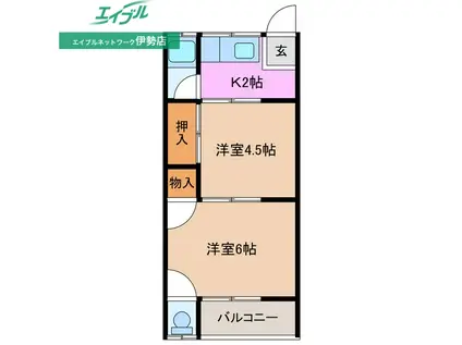 クラリティいせ(2K/1階)の間取り写真