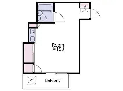 サニーテラス(ワンルーム/4階)の間取り写真