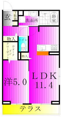 コニフェールI(1LDK/1階)の間取り写真