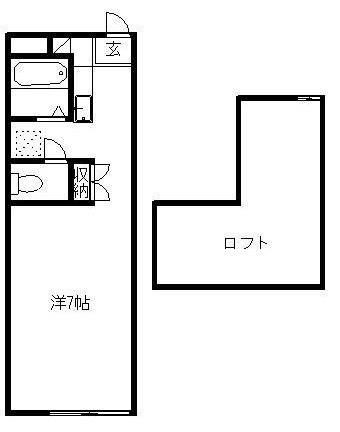 DOLCE(ワンルーム/2階)の間取り写真