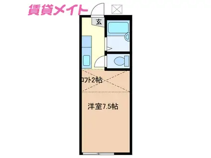 ジアルフィー弓削II(ワンルーム/1階)の間取り写真