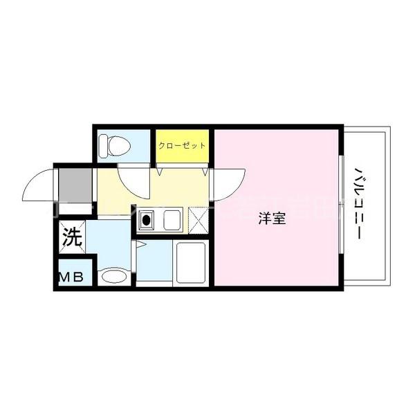 グッドライフ岩田(1K/4階)の間取り写真