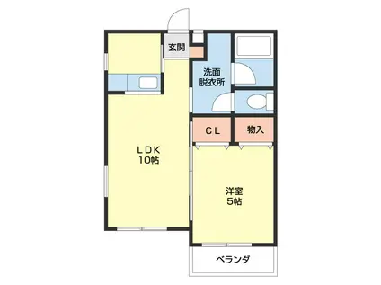 トゥインクルテラス(1LDK/2階)の間取り写真
