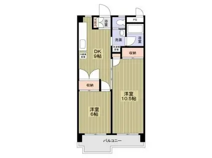 東急大井町線 等々力駅 徒歩17分 3階建 築52年(2DK/2階)の間取り写真