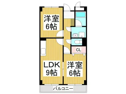 リンピアハピネス(2LDK/2階)の間取り写真
