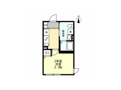 ソラリア湘南台(1K/1階)の間取り写真