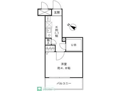 クリオさがみ野参番館(1K/4階)の間取り写真