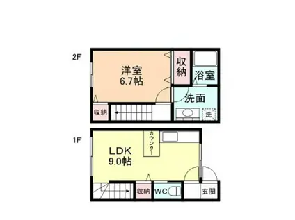 ガーデンヒル上冨居II(1LDK/1階)の間取り写真
