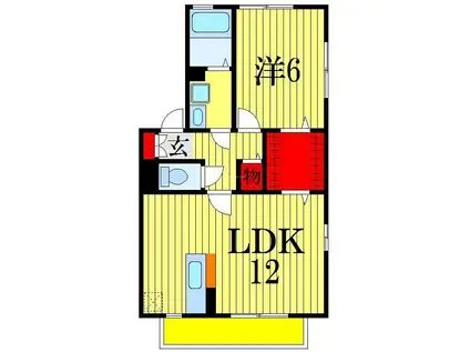スプリングコート(1LDK/1階)の間取り写真