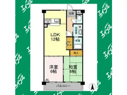 コーラル半田(2LDK/1階)の間取り写真