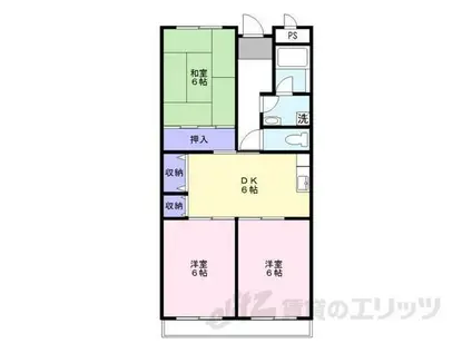 マンション亨(3DK/2階)の間取り写真