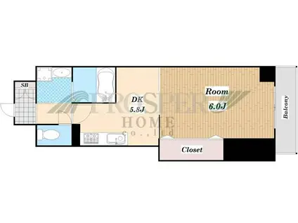 サンテ・潤(1DK/6階)の間取り写真