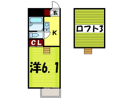 WENNERGREEN(1K/1階)の間取り写真