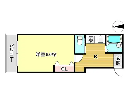 TAISEI都(1K/1階)の間取り写真