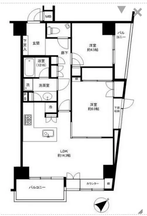 ウィン麻布十番ハラビル 8階階 間取り